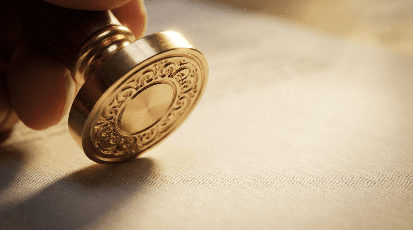 Professional documents with official certification seals