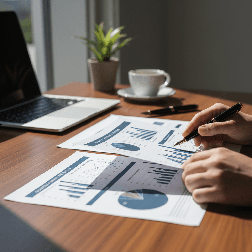 Forensic research specialist reviewing financial documents